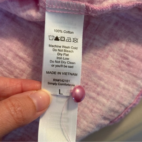 Lularoe Maddy Womens Size L Purple Tie Dye Gauze Flutter Sleeve Smocked Top - Picture 6 of 8